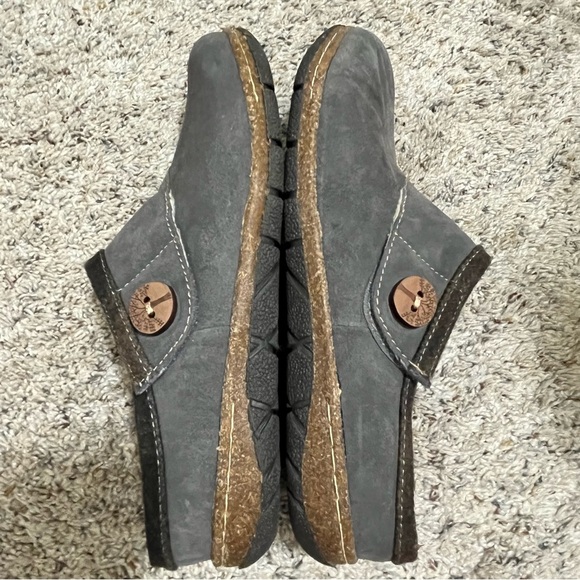 Earth Origins Gray Leather Sherpa Lined Clogs Size 11 NWOT - Picture 6 of 11